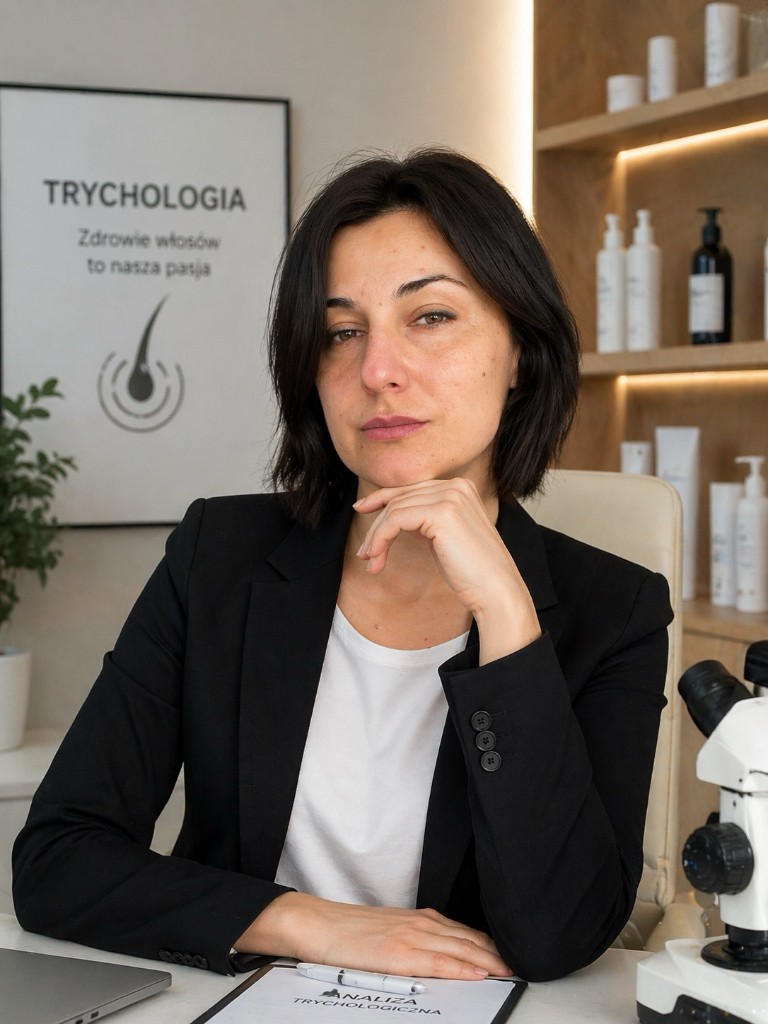 Justyna — trycholog i fryzjerka w salonie Polka w Gliwicach